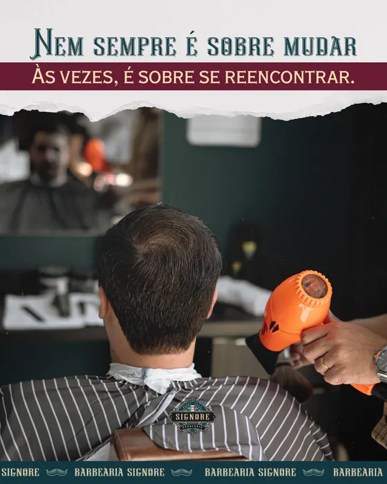 Peça de social media produzida pela Domos para Barbearia Signore