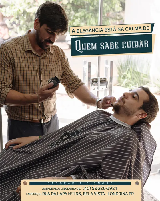 Peça de social media produzida pela Domos para Barbearia Signore