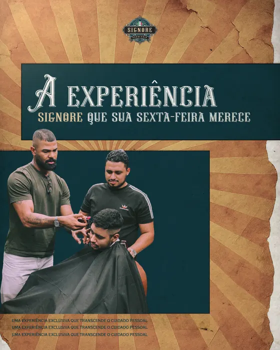 Peça de social media produzida pela Domos para Barbearia Signore