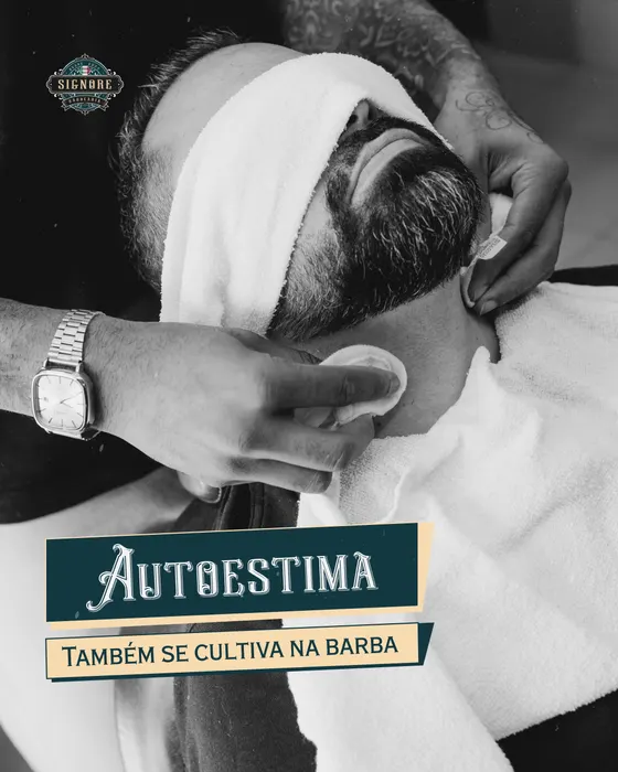 Peça de social media produzida pela Domos para Barbearia Signore