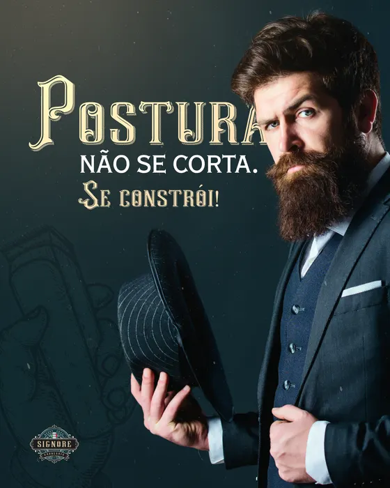 Peça de social media produzida pela Domos para Barbearia Signore