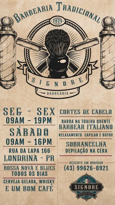 Peça de social media produzida pela Domos para Barbearia Signore