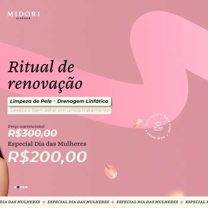Peça de social media produzida pela Domos para Midori Estética