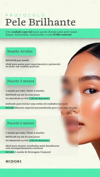 Peça de social media produzida pela Domos para Midori Estética