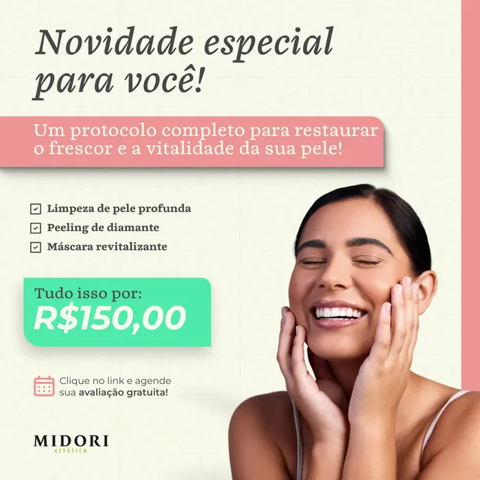 Peça de social media produzida pela Domos para Midori Estética