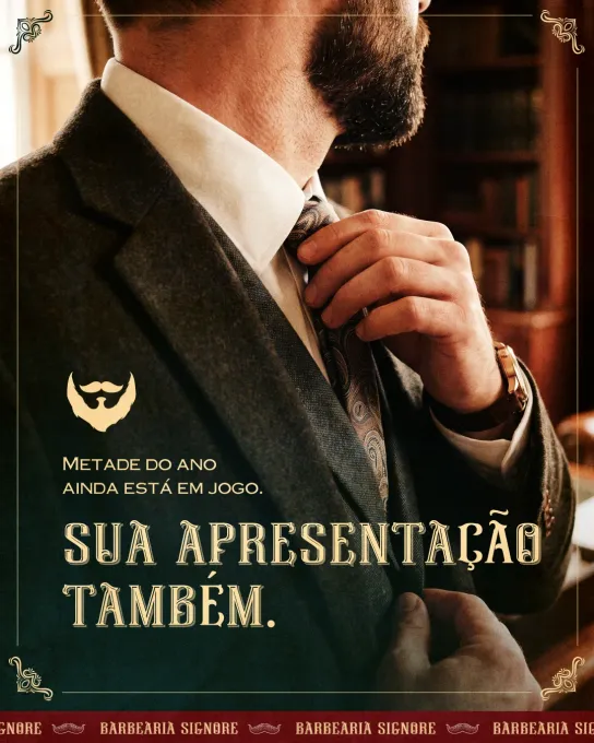Post de barbearia produzido pela Domos para Barbearia Signore
